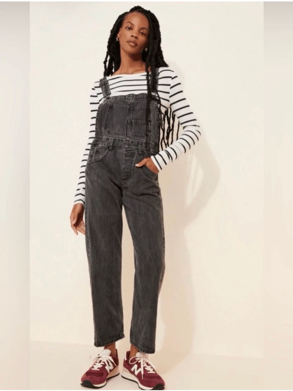 Free People black washed ziggy overalls 90s Style Utility Slouchy Baggy